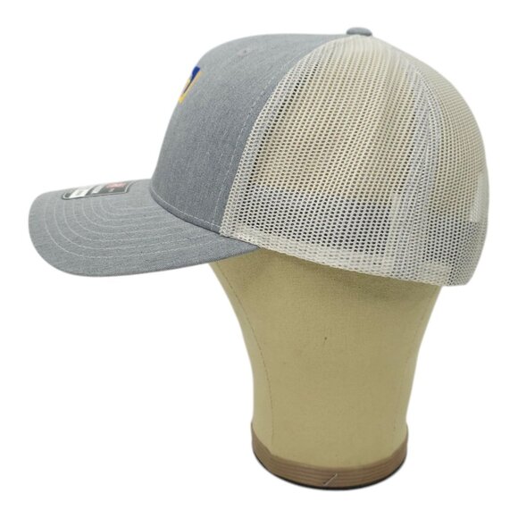 Blue Gold Embroidered T Logo Mesh Snapback Cap Trucker Baseball Hat Richardson - Picture 10 of 13